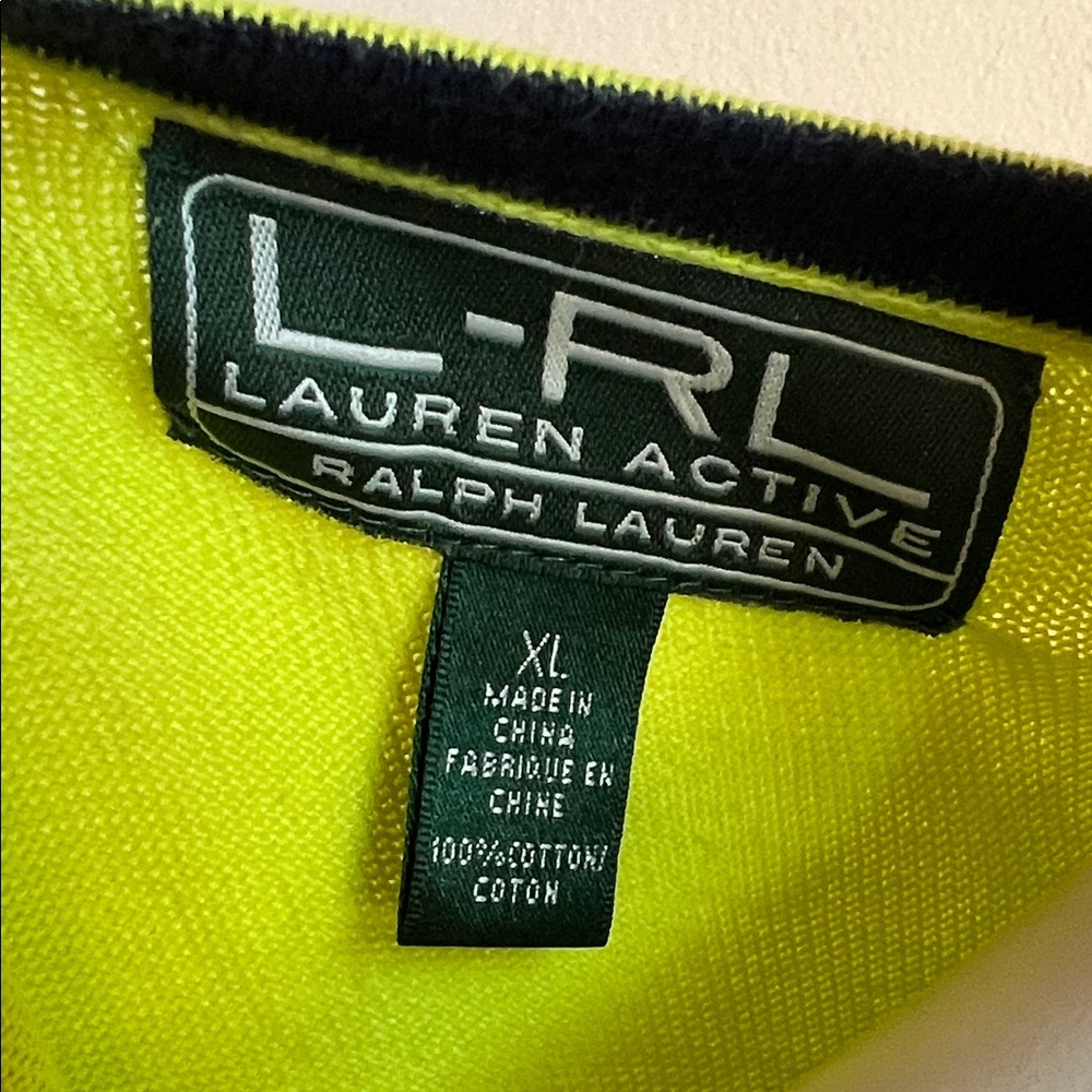 Ralph Lauren Neon Yellow/ green Crew Neck Sweater activewear womens XL - Picture 2 of 6